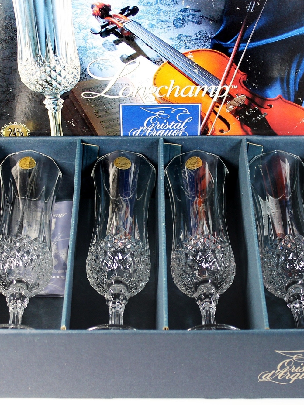 Longchamp Cristal d'Arques Clear Crystal Wine Glasses - Set of 4